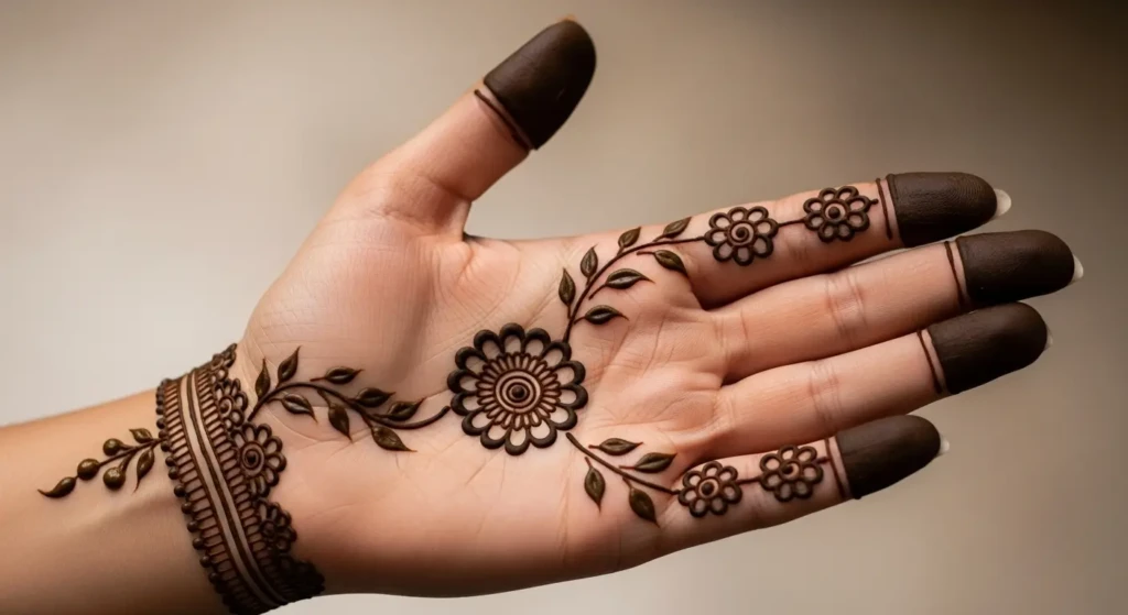 Palm Mehndi Design Simple Arabic
