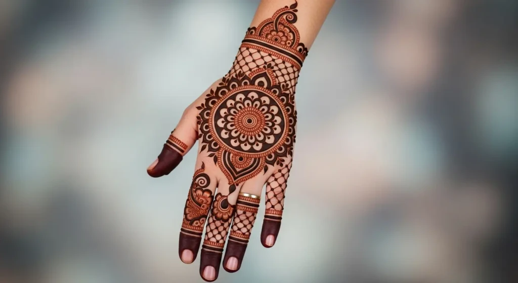 Left Hand Mehndi Design Back
