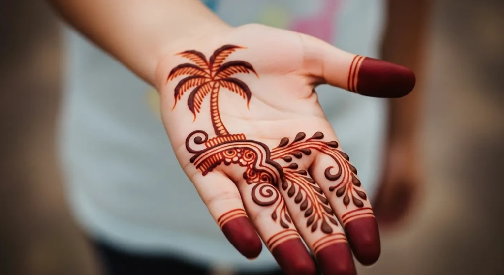 palm round mehndi design
