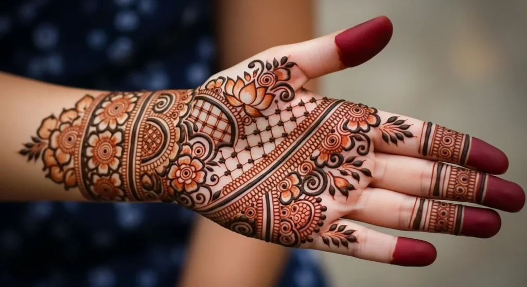 Right Hand Palm Mehndi Design
