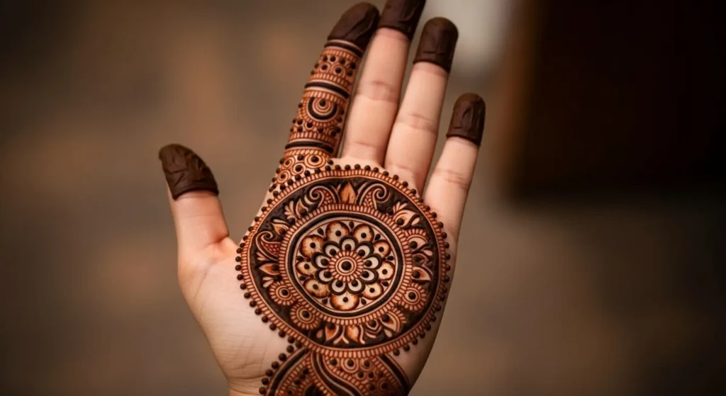 Palm Length Mehndi Design

