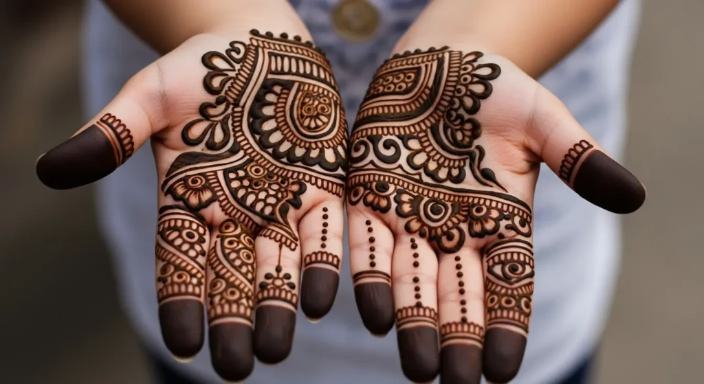 palm hand mehndi design
