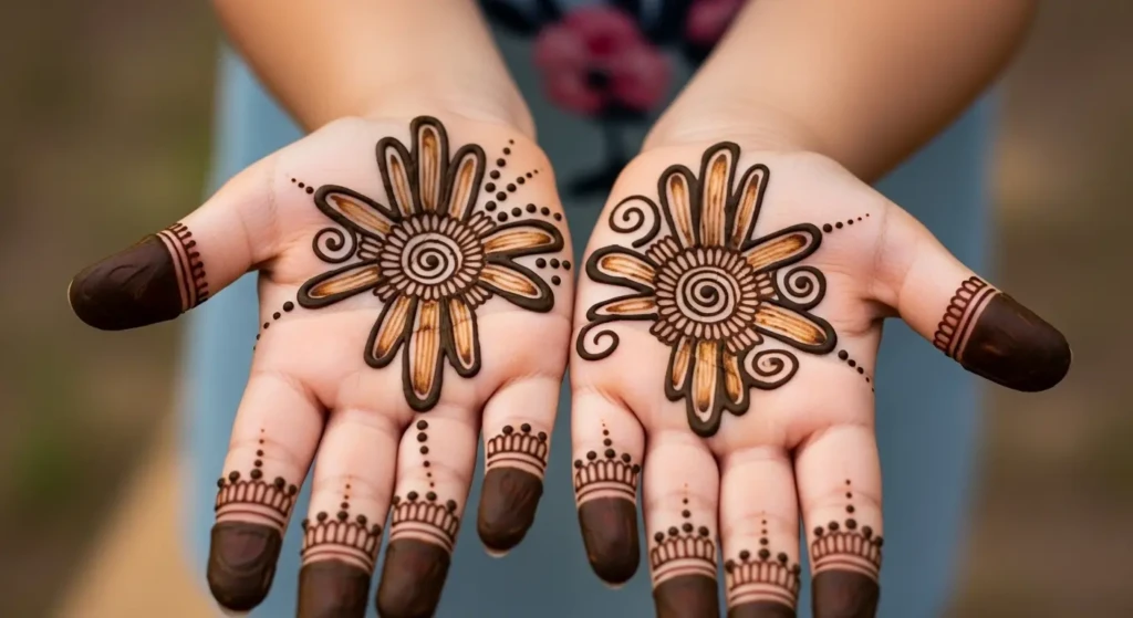 simple palm mehndi design
