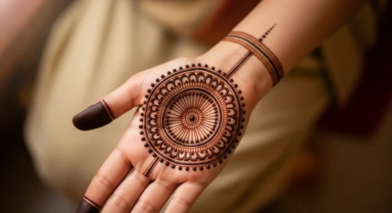 Unique Circle Mehndi Design
