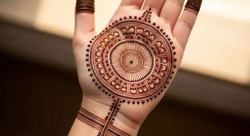 Unique Circle Mehndi Design
