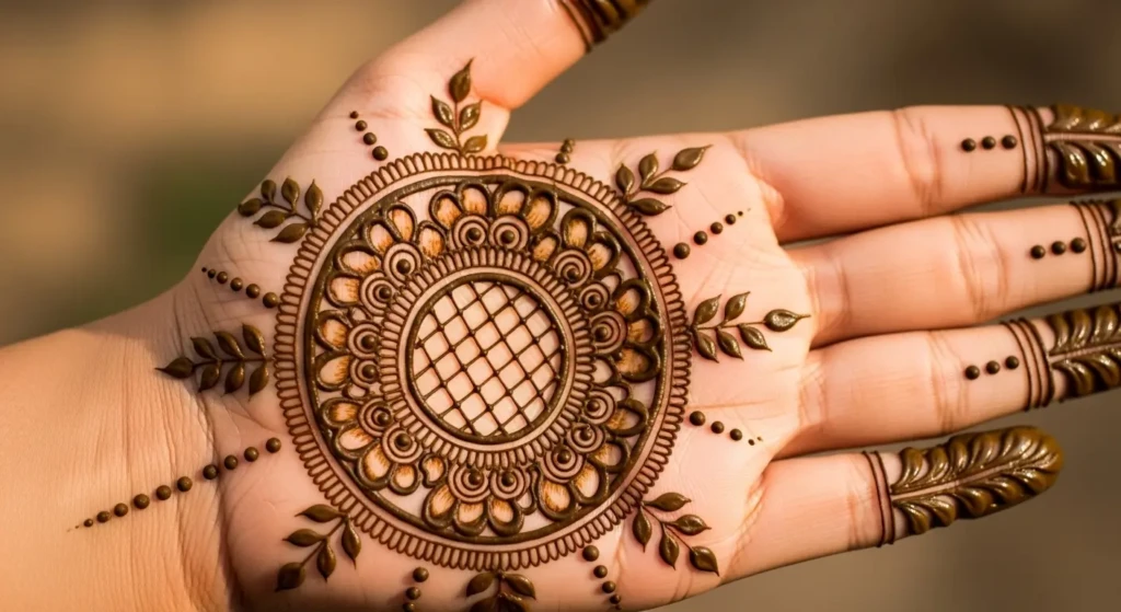 Circle Easy Round Mehndi Design