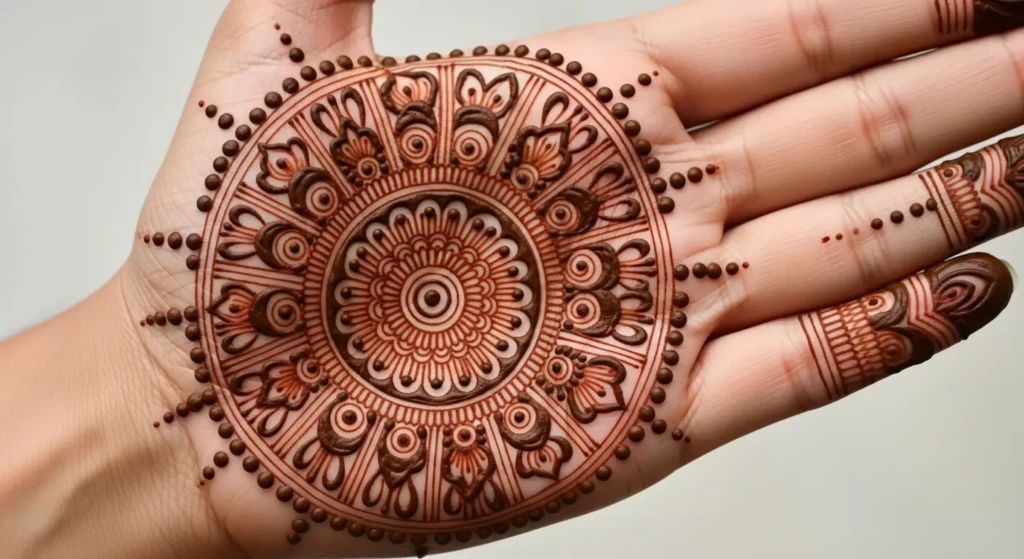 Unique Circle Mehndi Design