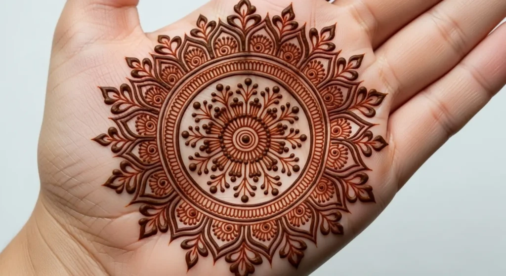 Mehndi Design Circle Front Hand