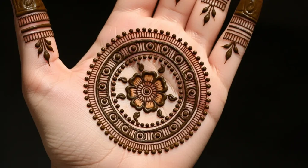 Round Mehndi Design Simple