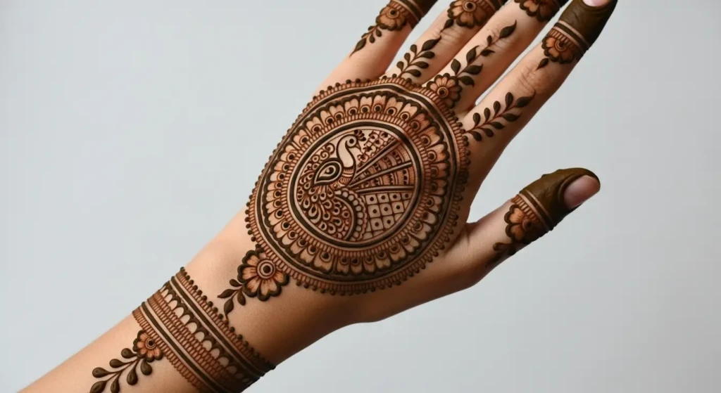 Back Hand Circle Mehndi Design