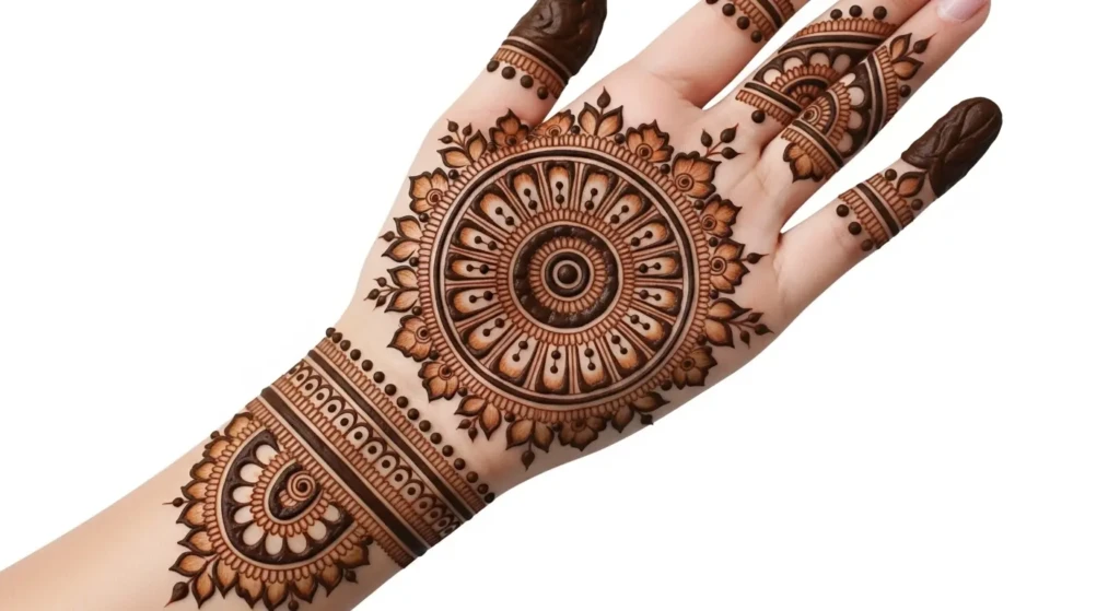 Back Hand Mehndi Design Circle
