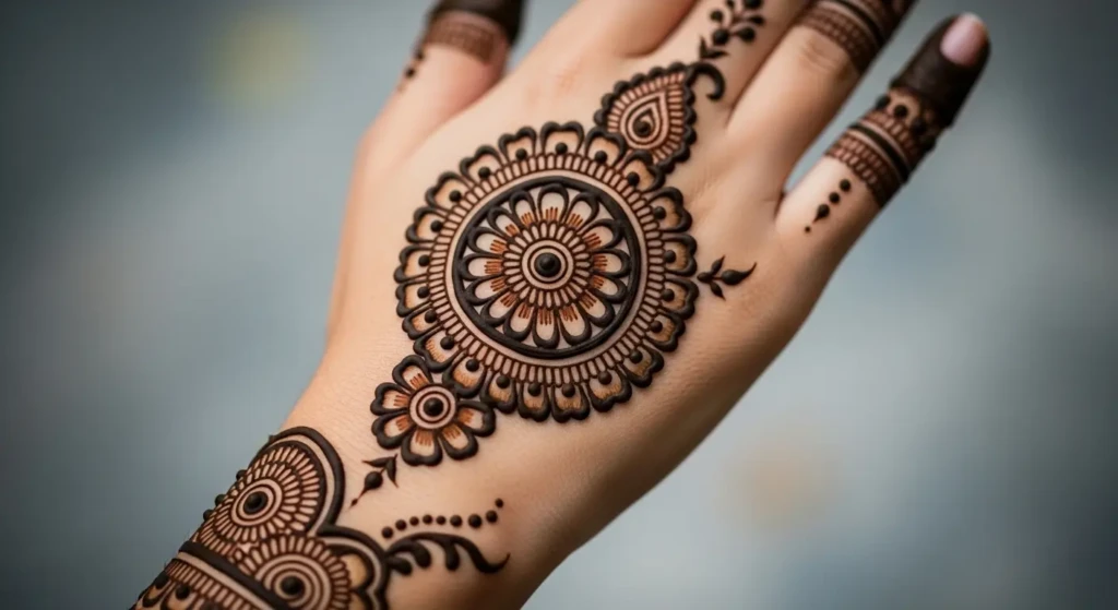 Mehndi Design Circle Back Hand