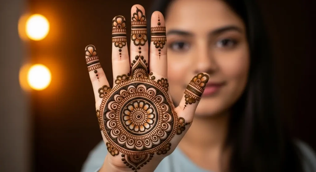 Stylish Circle Mehndi Design