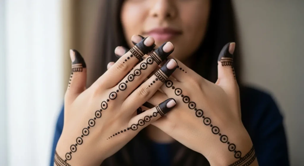 Gol Tikki Mehndi Simple Plain Circle Mehndi