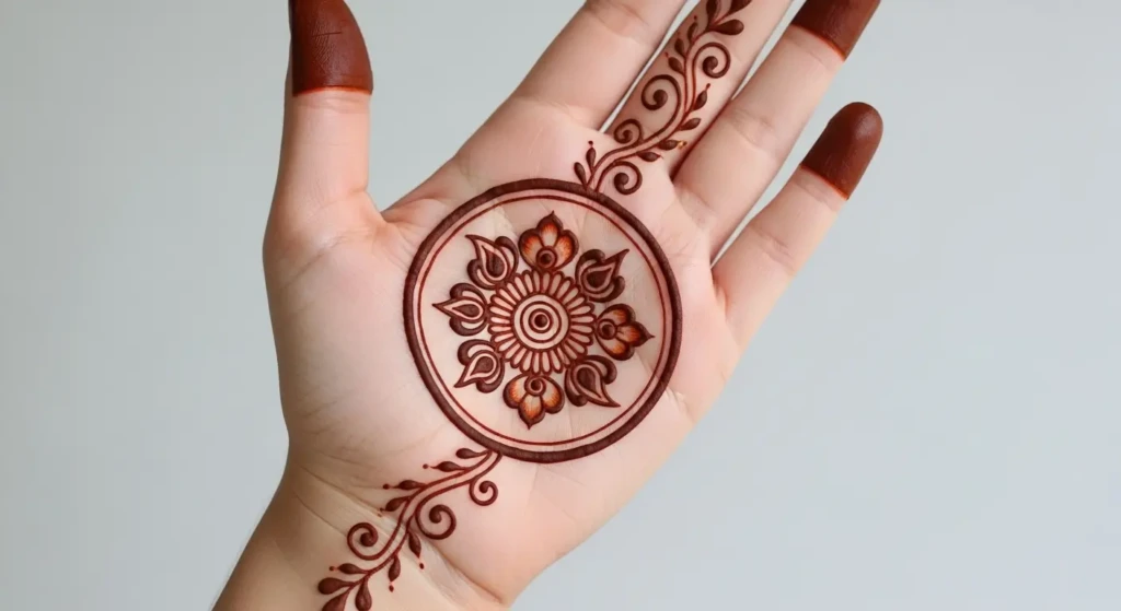 Circle Mehndi Design Simple