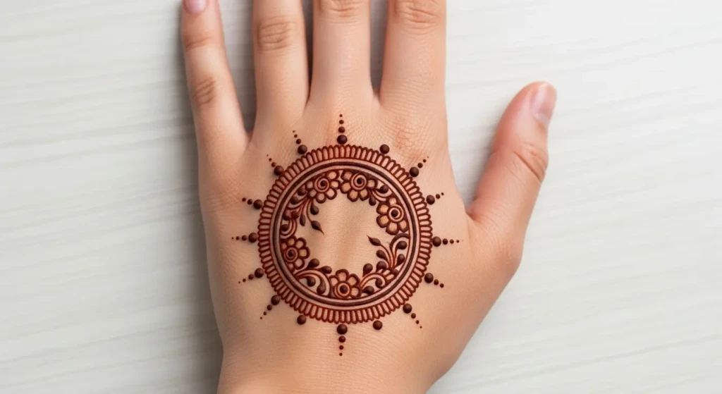 Simple Easy Simple Circle Mehndi Design