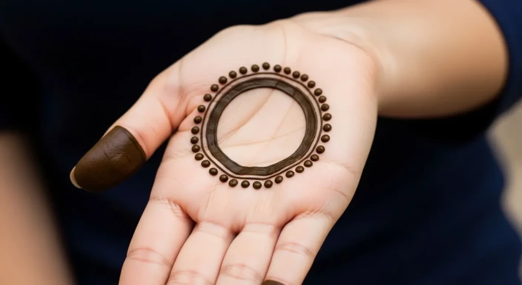 Simple Design Plain Circle Mehndi