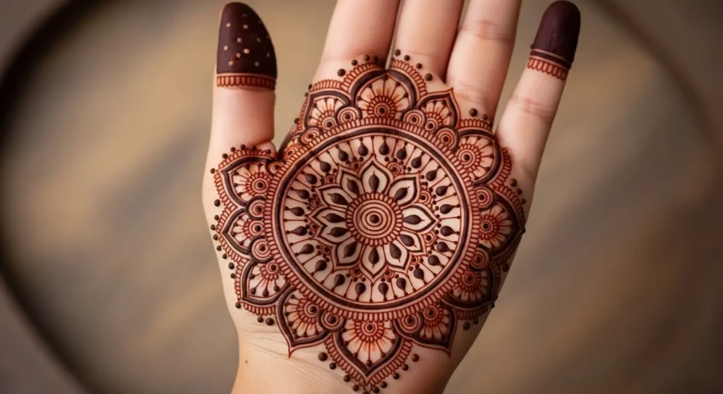 Circle Mehndi Design Back Hand Easy