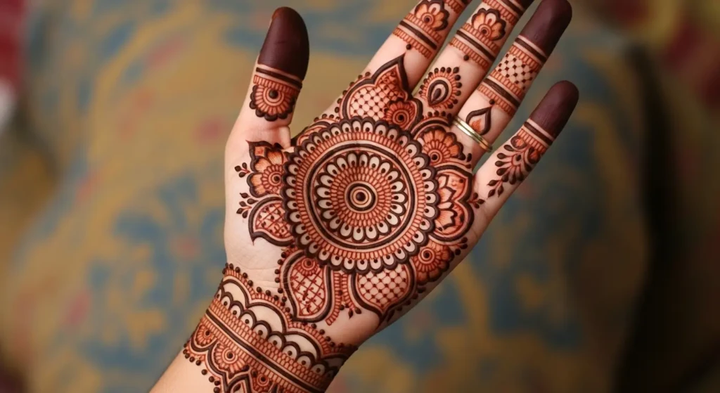 Back Hand Round Mehndi Design