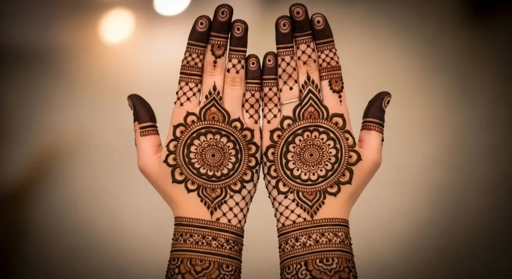Mehndi Design Front Hand Circle