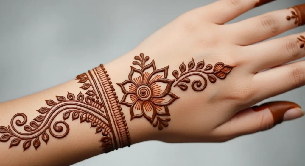 Simple Back Side Mehndi Design
