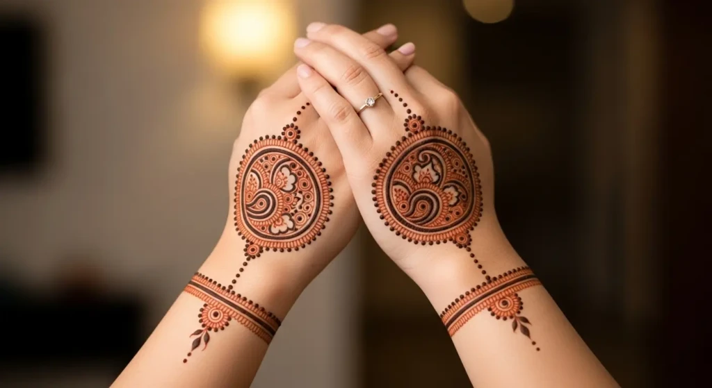 back circle mehndi design