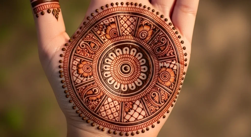 round mehndi design photo