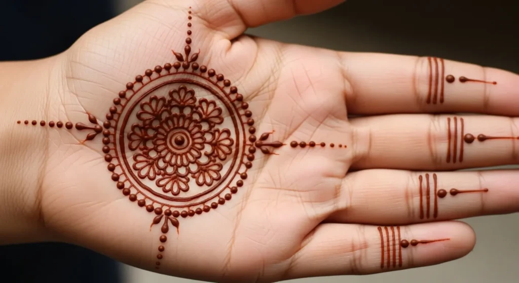 circle mehndi design easy