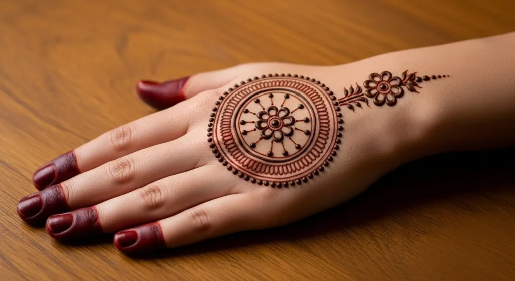 easy round mehndi design