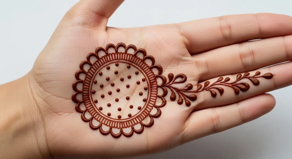 easy mehndi design circle