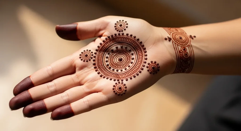 easy easy simple circle mehndi design