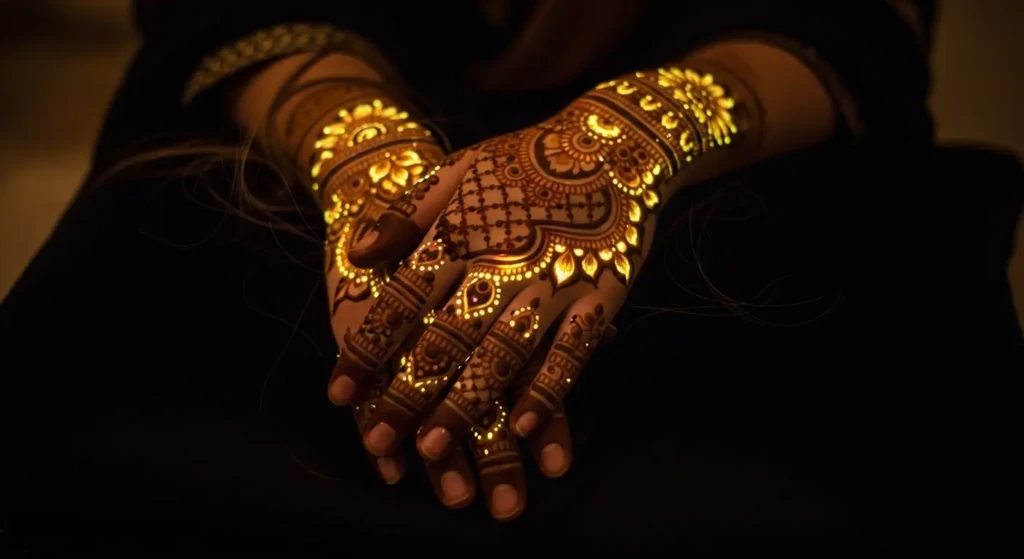 In The Quiet Of The Night, Mehndi Glows With a Mystical Light