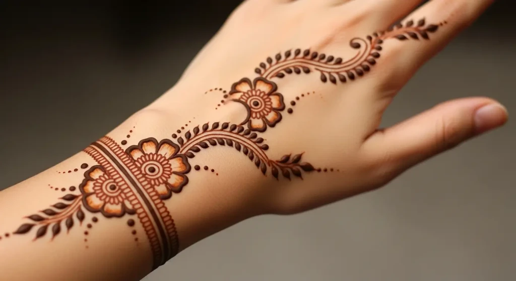 Right Hand Back Side Mehndi Design
