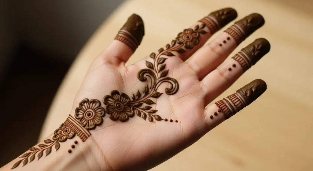 Back Side Mehndi Design Full Hand
