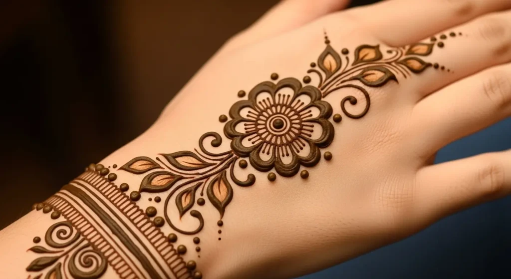 Simple Mehndi Designs Back Side
