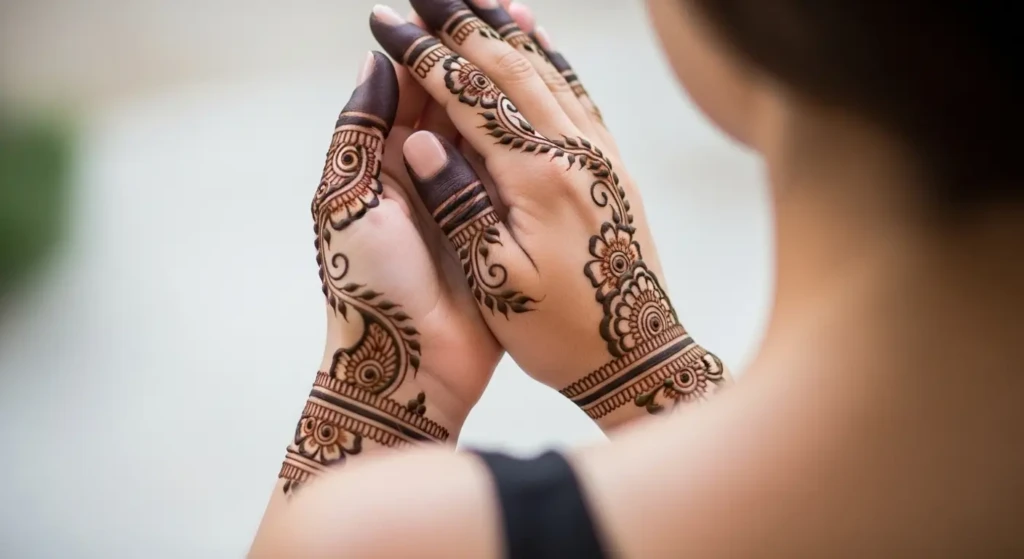 One Side Mehndi Design Back
