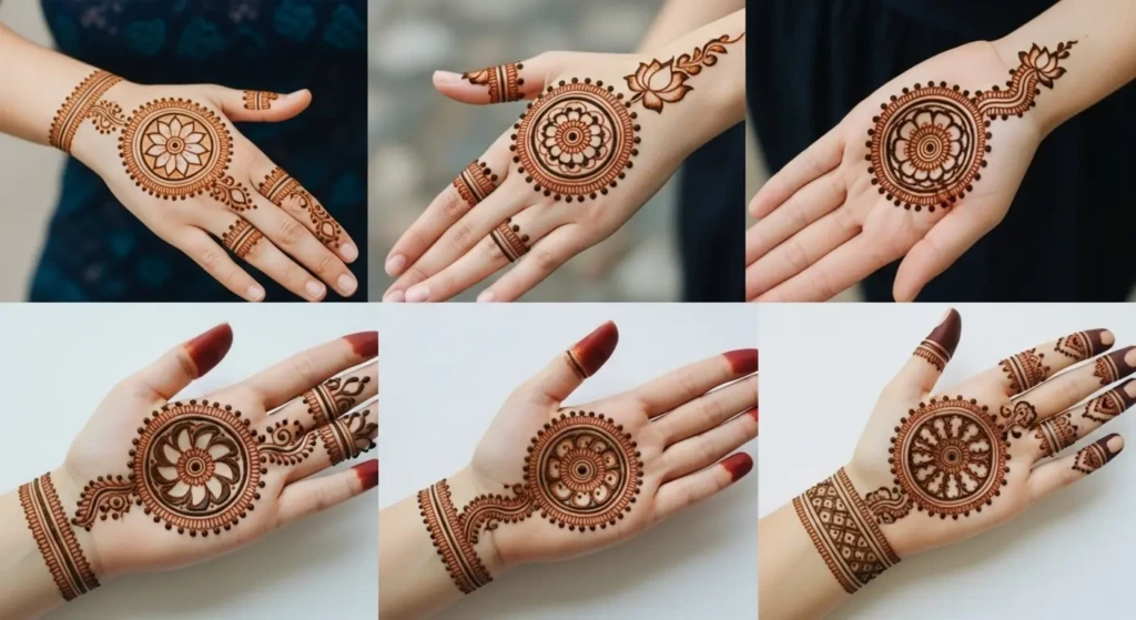 Simple Round Mehndi Design Photos

