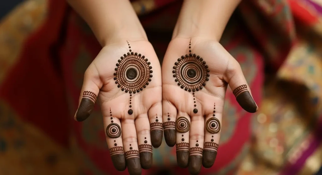 Round Mehndi Design Simple
