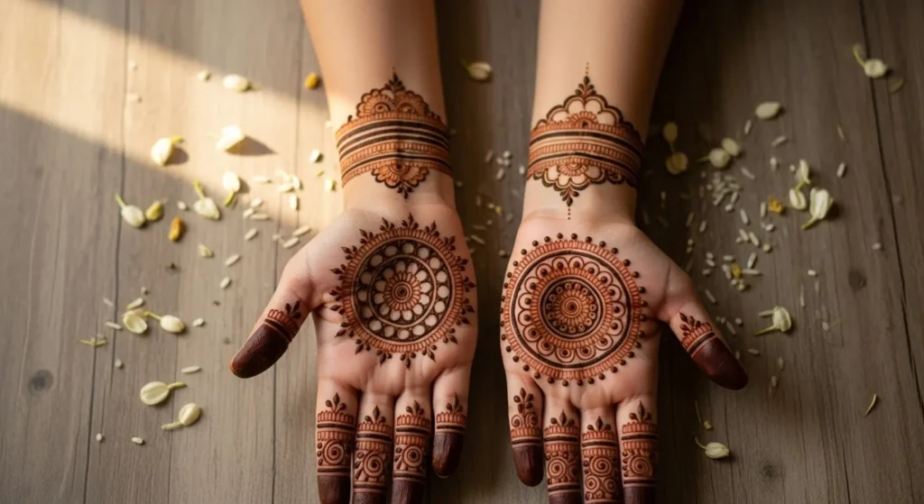 Round Mehndi Design Photo
