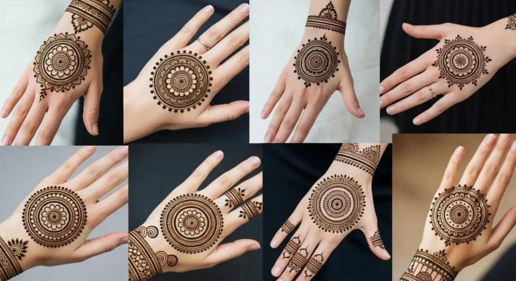 mehndi design round shape
