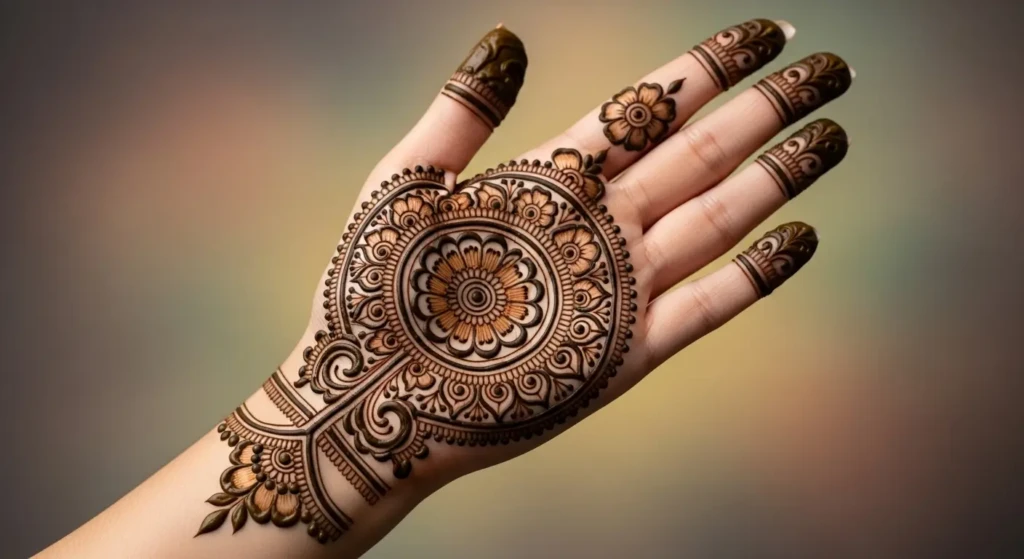 simple round mehndi design
