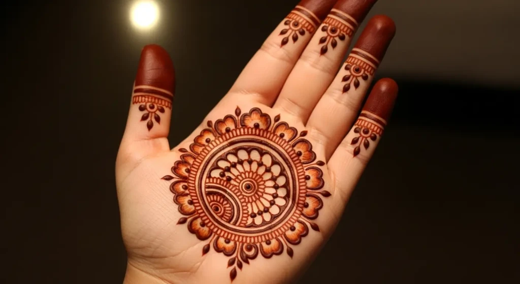 mehndi design simple round
