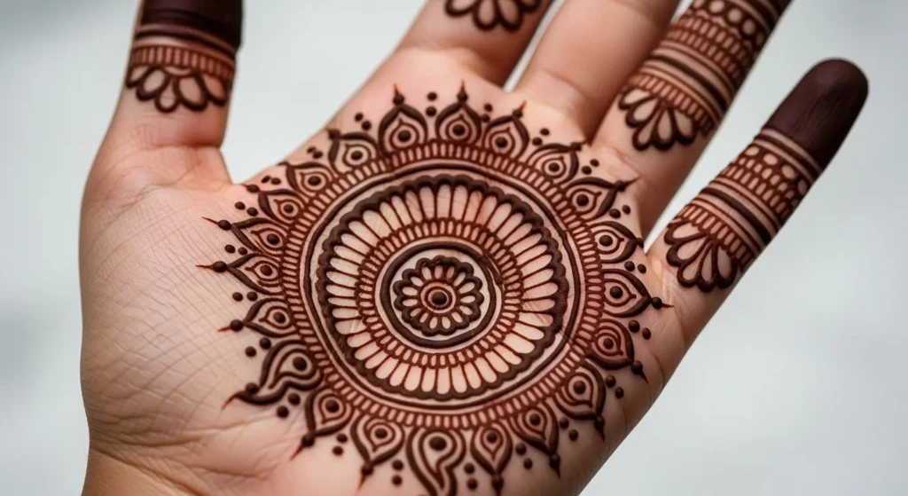 Hand Round Mehndi Design
