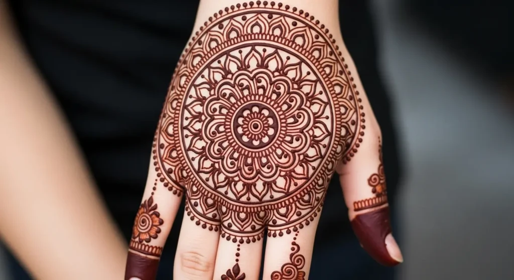 Mehndi Design Round Full Hand
