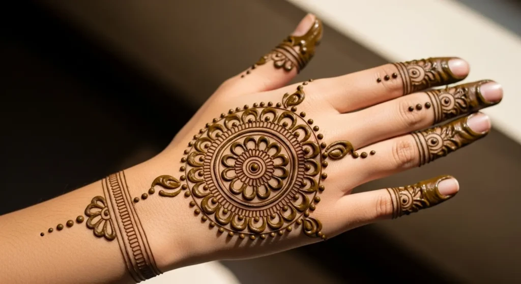 Mehndi Design Round Hand
