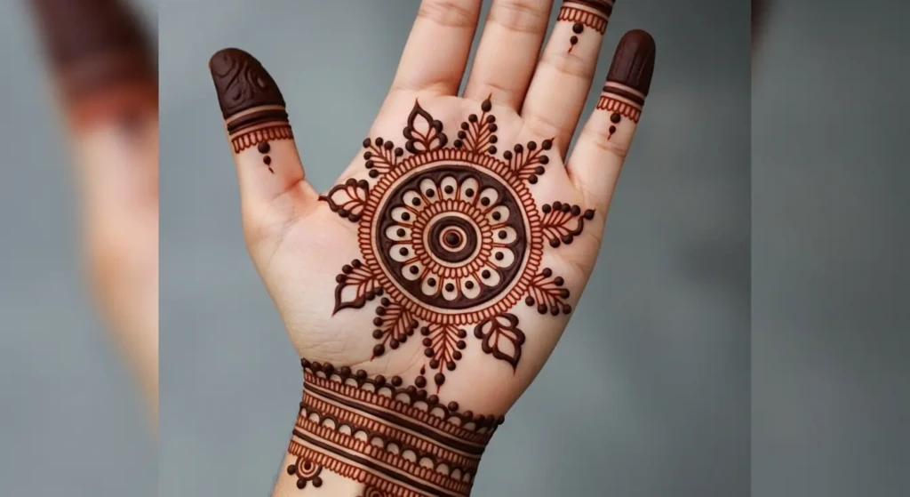 Round Mehndi Design for Girls

