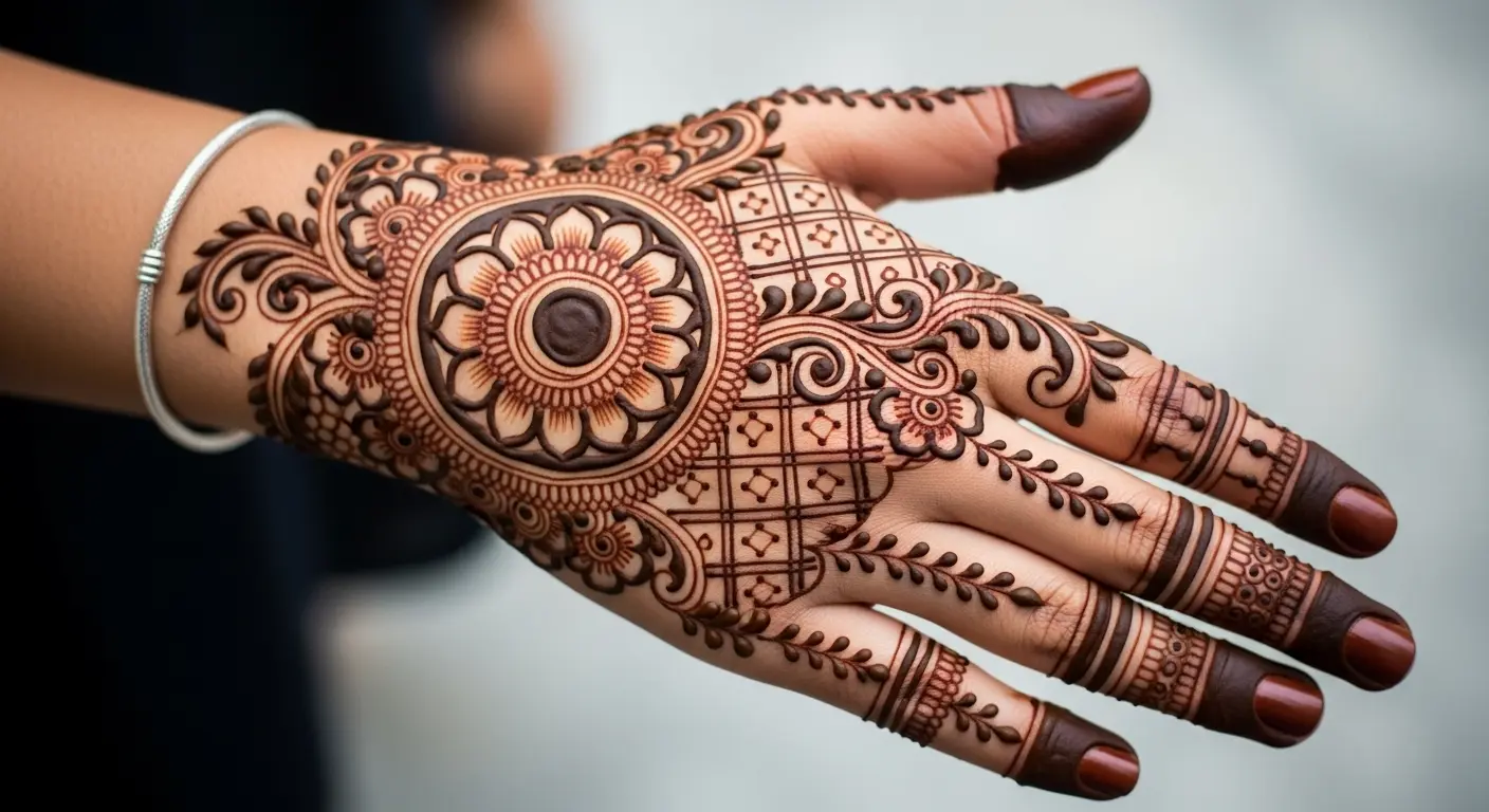 Stylish Back Hand Mehndi Design